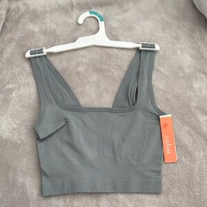 NEW Colsie Gray Ribbed Scoop-Neck Bralette